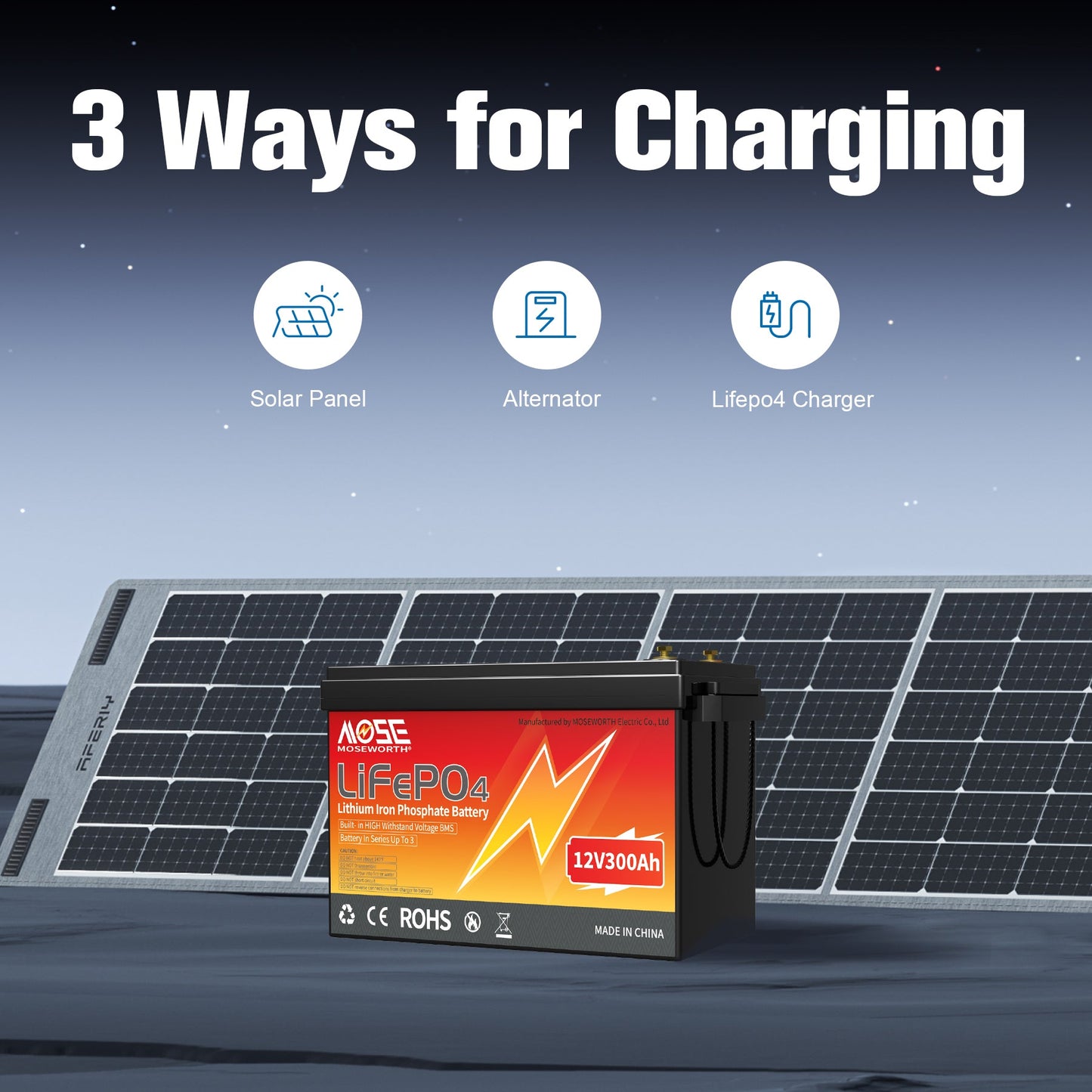 300Ah LiFePO4 Battery,200A BMS,up 15000 Cycles