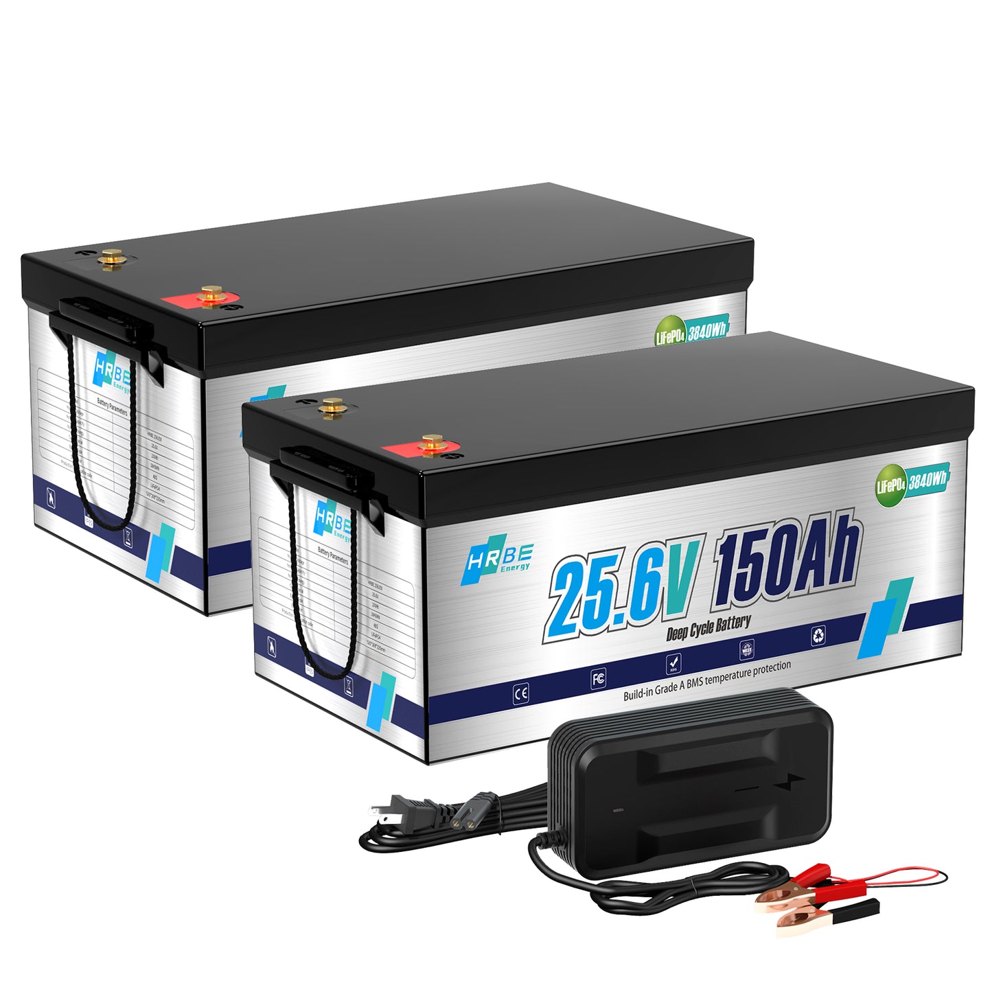 24V 150AH LiFePO4 Lithium Battery, 3840W for Off Grid Solar Panel Kit, 70-86LBS Trolling Motors, Camper, RV, Household,Deep Cycles Battery