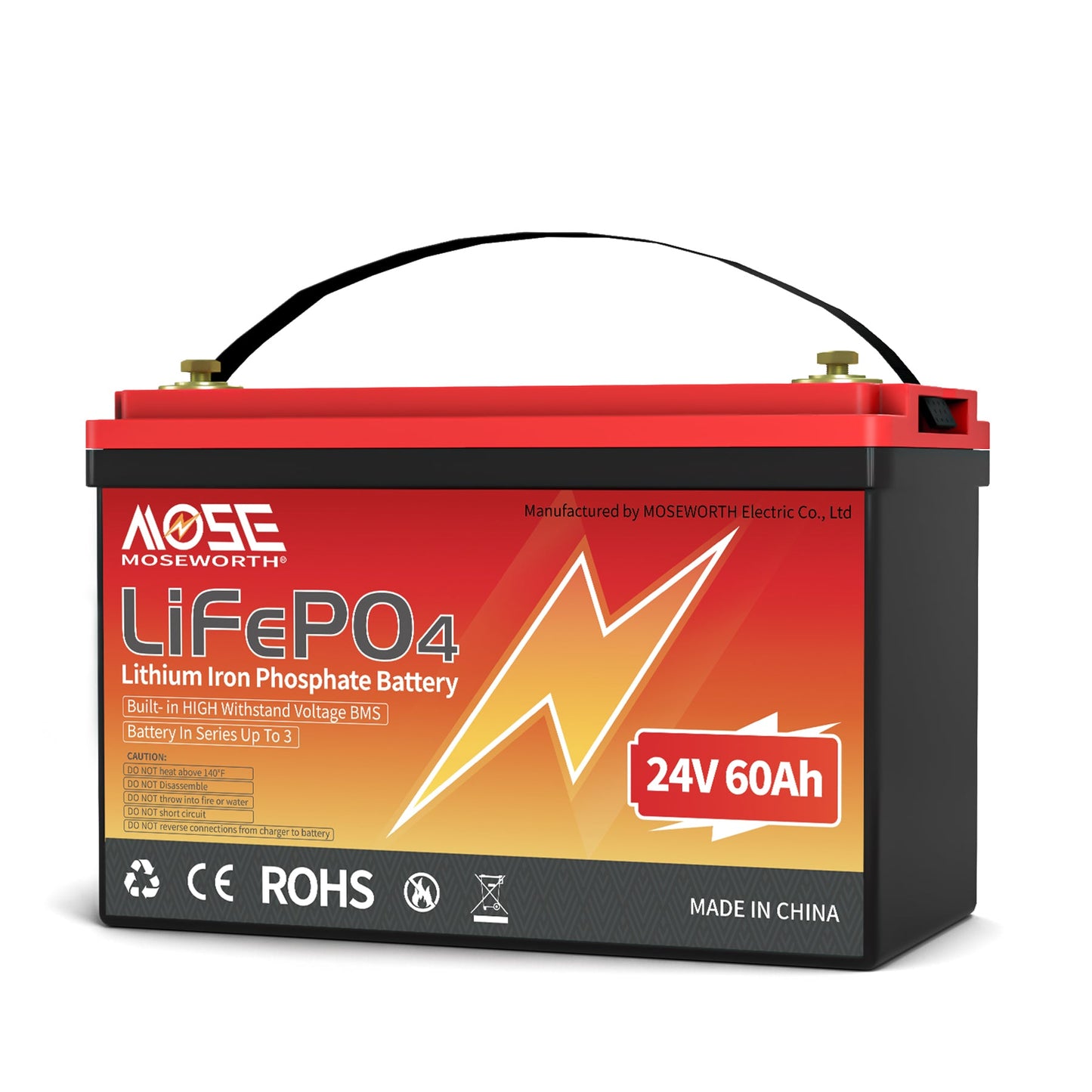 24V 60Ah Lifepo4 Battery,100A BMS Lithium Battery,for RV,Trolling Motor,Backup Power,Off Grid