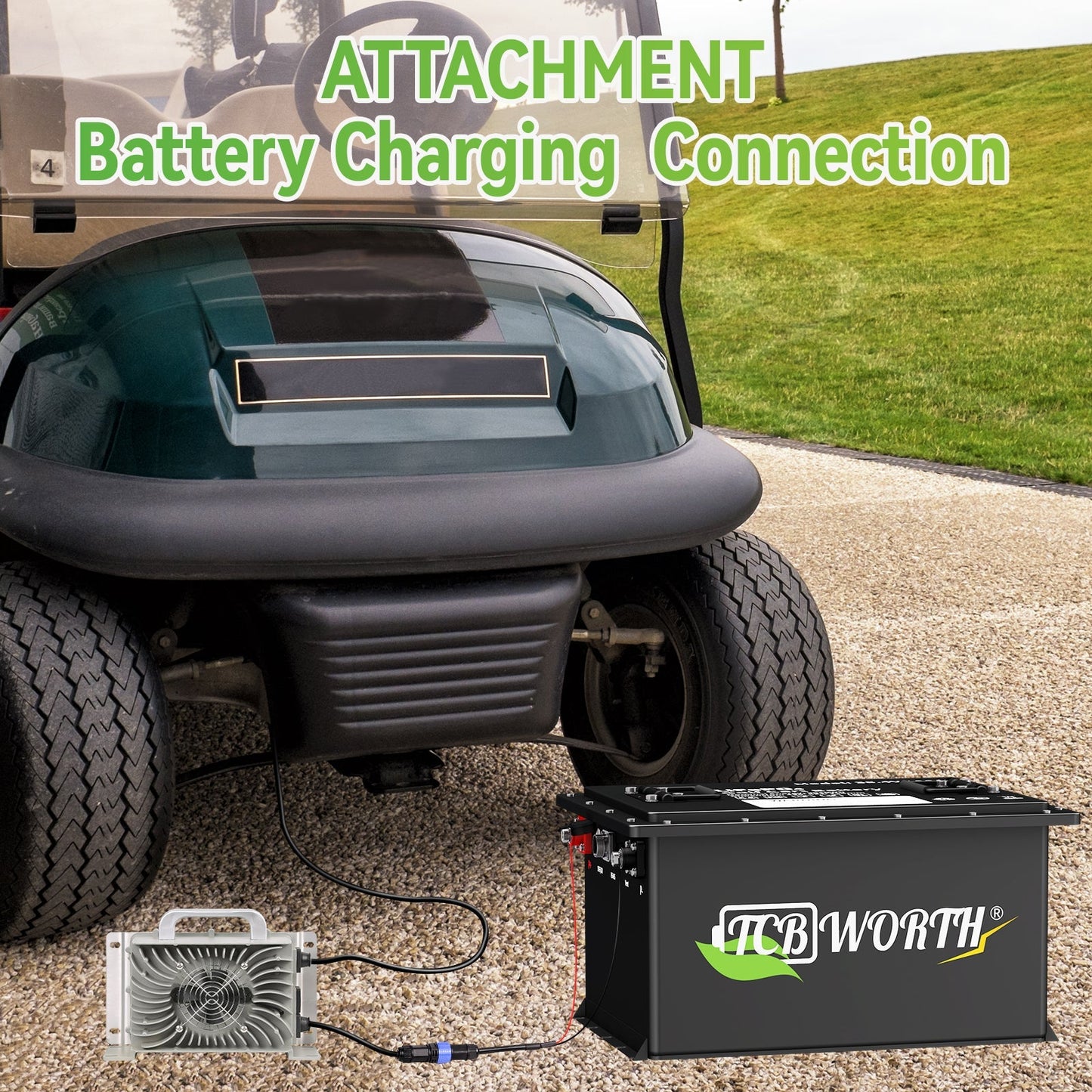 36V 100Ah Golf Cart LiFePO4 Battery,up to 15000 Rechargeable Deep Cycle Lithium Battery with a Smart Battery Monitor & 20A Charger