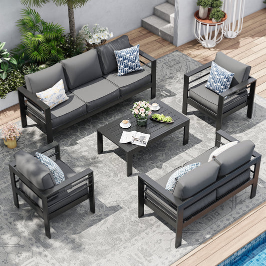 UDPATIO Aluminum Patio Furniture Set, Metal Patio Furniture Outdoor Couch, Aluminum Patio Chairs