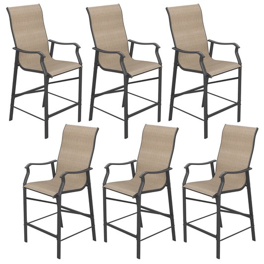 UDPATIO Patio Bar Stools Chair of 2, Outdoor Bar Height Set, All Weather High Back and Armrest Rocking Stools & Bar Chairs for Backyard, Lawn Garden, Balcony and Pool