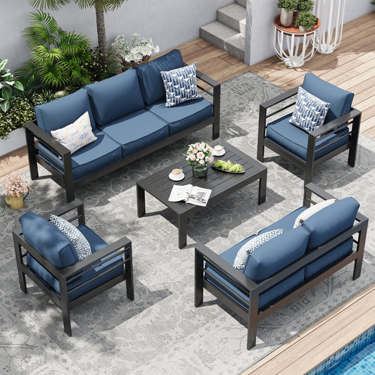 UDPATIO Aluminum Patio Furniture Set, Metal Patio Furniture Outdoor Couch, Aluminum Patio Chairs