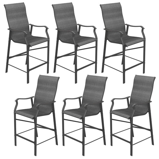 UDPATIO Patio Bar Stools Chair of 2, Outdoor Bar Height Set, All Weather High Back and Armrest Rocking Stools & Bar Chairs for Backyard, Lawn Garden, Balcony and Pool