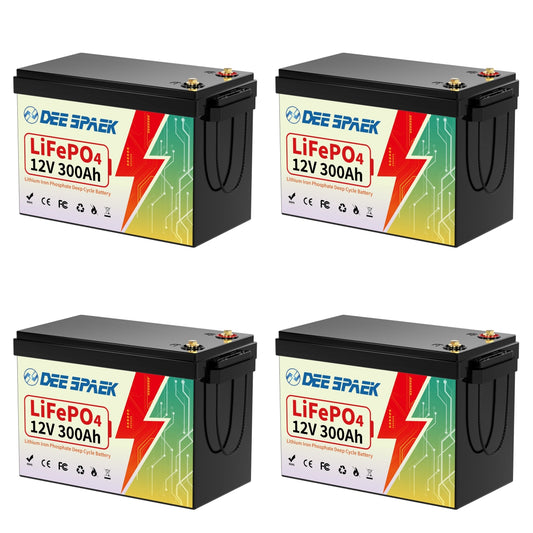 12V 300Ah LiFePO4 Battery,200A BMS, Low Temp Protection,Lithium RV Batteries Deep Cycles for Solar Winter Energy Storage Trolling Motor