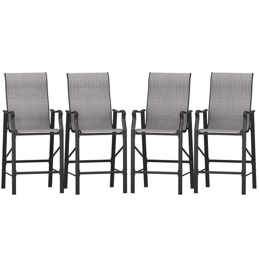 UDPATIO Patio Bar Stools Chair of 2, Outdoor Bar Height Set, All Weather High Back and Armrest Rocking Stools & Bar Chairs for Backyard, Lawn Garden, Balcony and Pool