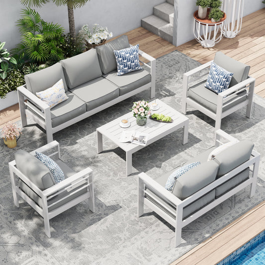 UDPATIO Aluminum Patio Furniture Set, Metal Patio Furniture Outdoor Couch, Aluminum Patio Chairs