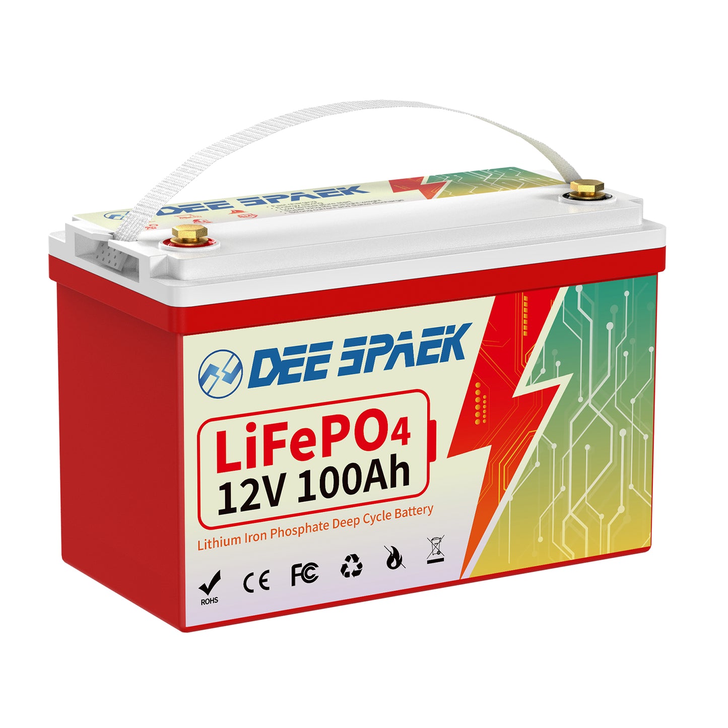 12V 100Ah LiFePO4 Battery, DEESPAEK 12 Volt Lithium Batteries for RV, Camper, Solar, Trolling Motor 10 Years Warranty