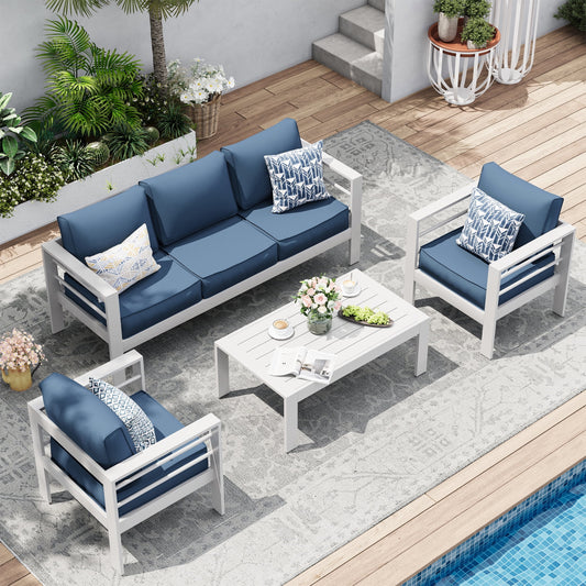 UDPATIO Aluminum Patio Furniture Set, Metal Patio Furniture Outdoor Couch, Aluminum Patio Chairs