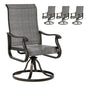 Techmilly Outdoor Dining Chairs , Patio Swivel Chairs Set of 2, Support 400lbs , Dark Grey