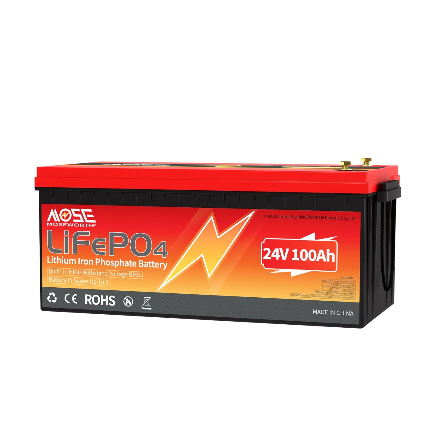 24V 100Ah LiFePO4 Battery,15000 Deep Cycles,Upgrade BMS,for RV,Marine,Solar,Backup Power