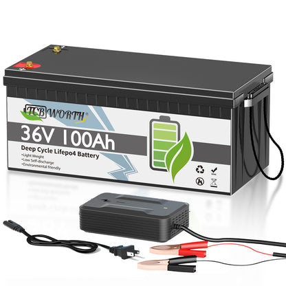 36V 100Ah LiFePO4 Battery,15000 Deep Cycles Lithium Battery,for RV, Golf Cart,Marine,Trolling Motor, Solar
