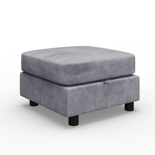 YOUDENOVA Modular Storage Ottoman Sectional Sofa Module Free Reversible Chaise Couch Convertible Ottoman Free Configuration Ottoman, Light Gray