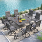 UDPATIO Patio Swivel Dining Chairs Set of 8, Outdoor Swivel Chairs High Back with All Weather Padded Textilene, Metal Rocking Frame for Lawn Garden Backyard, Dark Gray