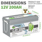 12V 300Ah LiFePO4 Lithium Battery Built-in 200A BMS,up to 15000 Deep Cycles, for RV,Solar,Marine,Home Energy Storage