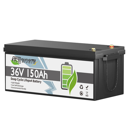 36V 150Ah LiFePO4 Battery,200A BMS Golf Cart Lithium Batteries for RV,Marine,Trolling Motor,Solar System,Boat,Backup Power,