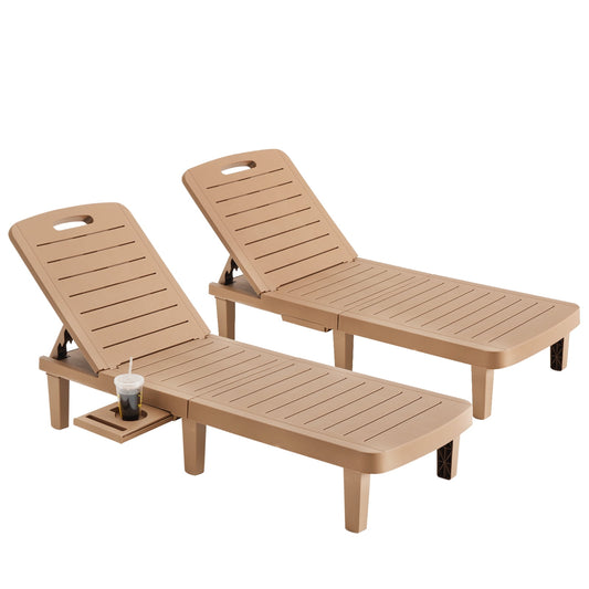 Techmilly Oversized Outdoor Chairse Lounge Chair，Extra Widen Chaise with Cup