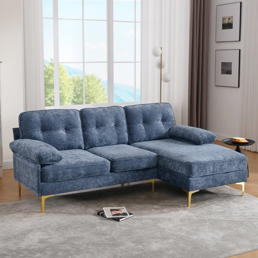 YOUDENOVA Convertible Sectional Sofa Couch, Convertible L Shaped Couch with Reversible Chaise, Sectional Couch for Small Space Apartment, 3 Seater