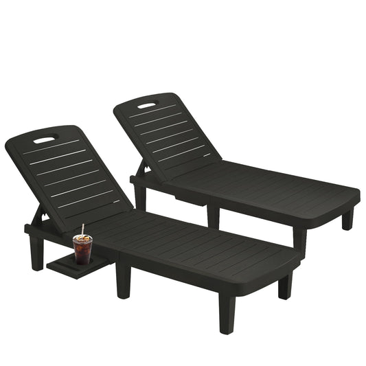 UDPATIO Oversized Outdoor Chairse Lounge Chair Set of 2, 5-Level Adjustment Backrest for Pool Beach Garden