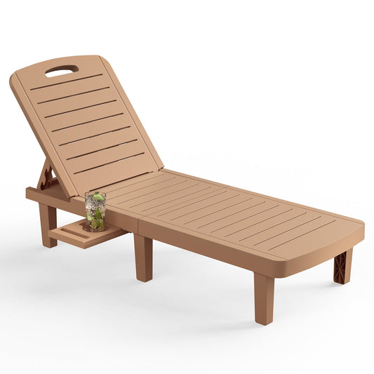 Poteban Oversized Outdoor Chairse Lounge Chair，Extra Widen Chaise with Cup