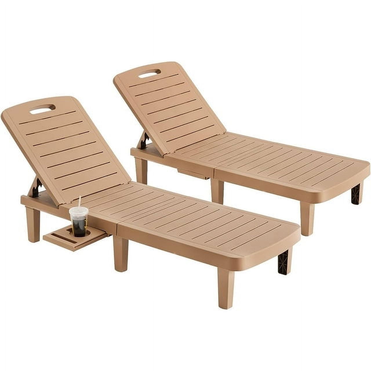 UDPATIO Oversized Outdoor Chairse Lounge Chair, 5-Level Adjustment Backrest for Pool Beach Garden