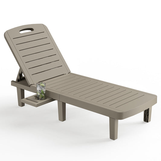 Poteban Oversized Outdoor Chairse Lounge Chair，Extra Widen Chaise with Cup