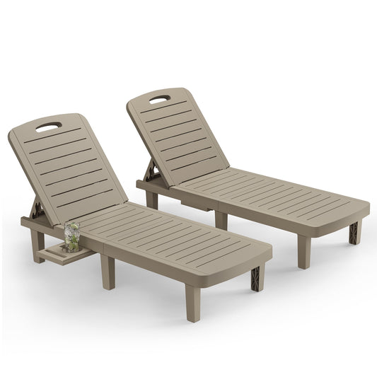 Poteban Oversized Outdoor Chairse Lounge Chair，Extra Widen Chaise with Cup