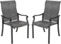 Techmilly Patio Chairs Set of 2, Outdoor Dining Chairs High Back with All Weather Breathable Textilene, Metal Frame for Lawn Garden Backyard Deck, Dark Grey