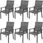 Techmilly Patio Chairs Set of 6, Outdoor Dining Chairs High Back with All Weather Breathable Textilene, Metal Frame for Lawn Garden Backyard Deck, Dark Grey