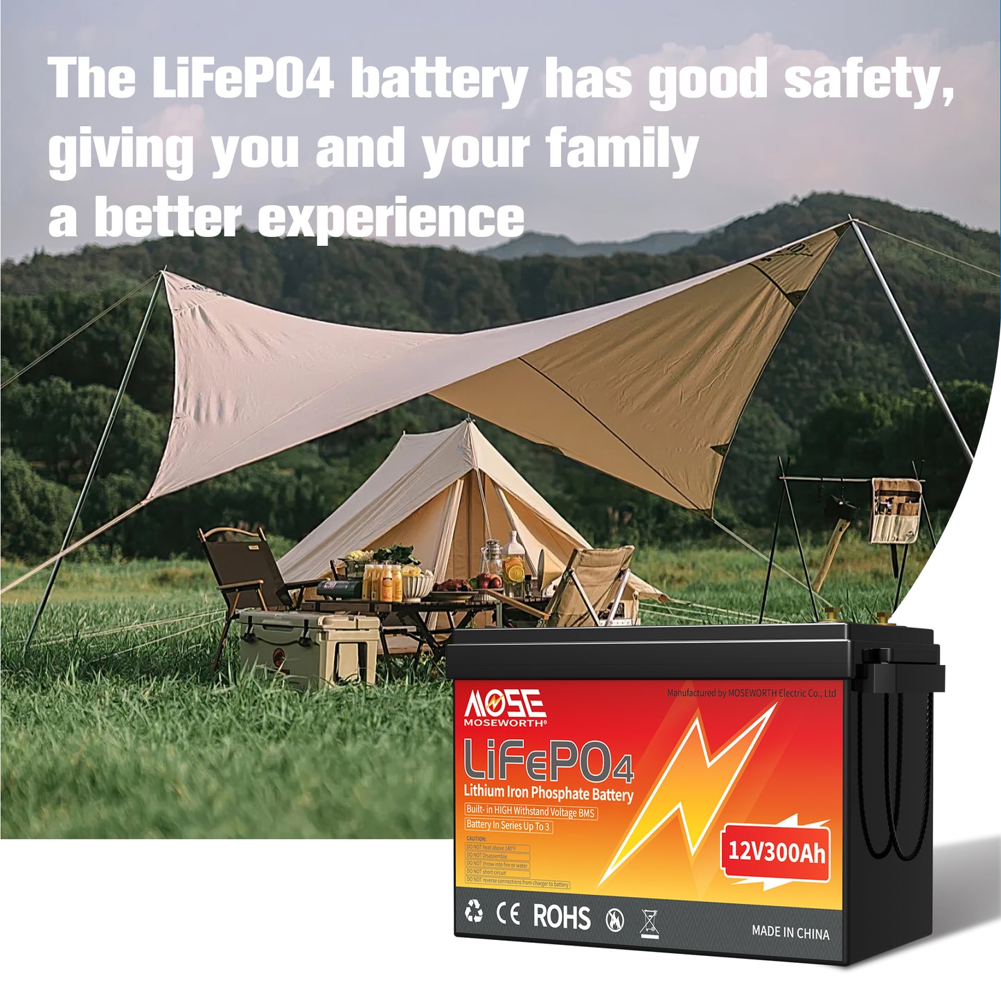 2  pack 12V 300Ah Lithium LiFePO4 Battery,10000+Deep Cycles for rv