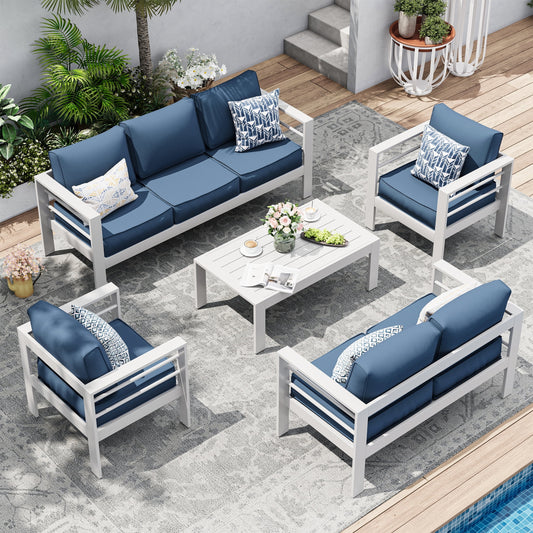 UDPATIO Aluminum Patio Furniture Set, Metal Patio Furniture Outdoor Couch, Aluminum Patio Chairs