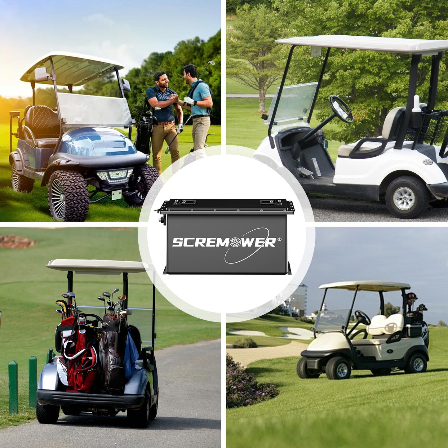 51.2V 105Ah Bluetooth LiFePO4 Golf Cart Battery, 200A BMS with Monitor, 8000+ Deep Cycles 36V Lithium RV Batteries