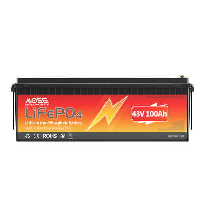 48V 100Ah LiFePO4 Battery,200A BMS,MOSEWORTH for Golf Cart,RV,Solar,Trolling Motor,Marine